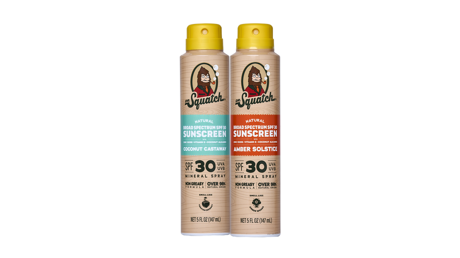 Dr. Squatch Spray Sunscreen 2-Pack | SPF 30 UVA/UVB Protection | Non-Greasy Mineral Sunscreen for Men - Daily Guard